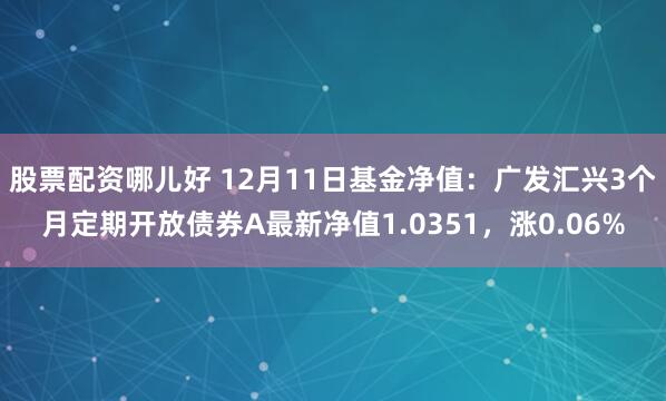 股票配资哪儿好 12月11日基金净值：广发汇兴3个月定期开放债券A最新净值1.0351，涨0.06%