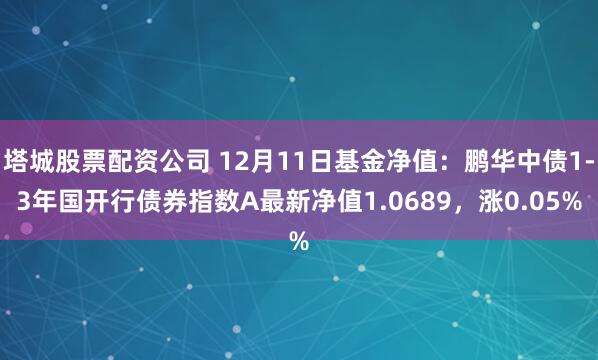 塔城股票配资公司 12月11日基金净值：鹏华中债1-3年国开行债券指数A最新净值1.0689，涨0.05%