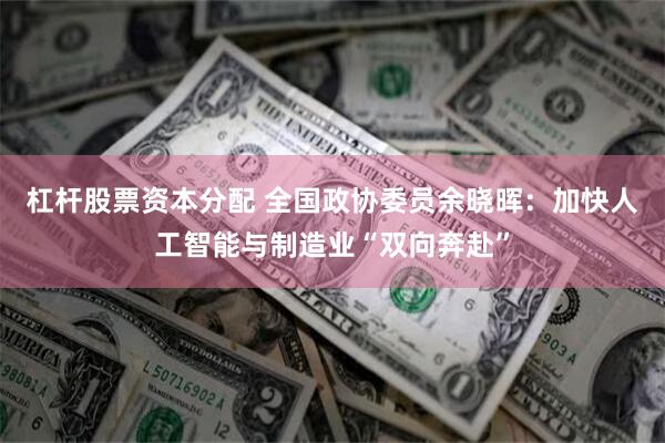 杠杆股票资本分配 全国政协委员余晓晖：加快人工智能与制造业“双向奔赴”