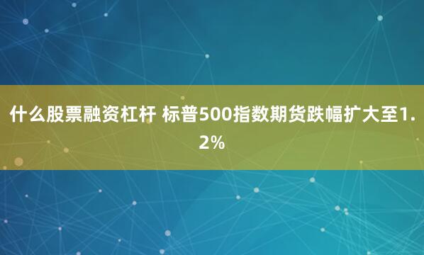 什么股票融资杠杆 标普500指数期货跌幅扩大至1.2%