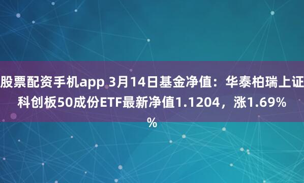 股票配资手机app 3月14日基金净值：华泰柏瑞上证科创板50成份ETF最新净值1.1204，涨1.69%